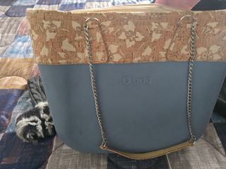 O bag borsa beige e blu