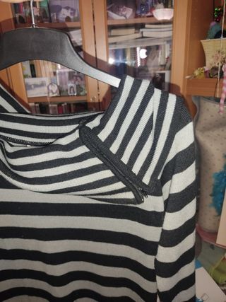 Jersey rayas manga larga con cremalleras. 38/40