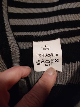 Jersey rayas manga larga con cremalleras. 38/40