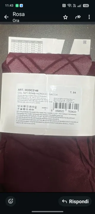 Calze Calzedonia 3/4 Vinnaccia