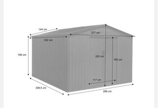 Caseta Metálica Jardín 8m² Gris