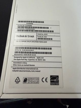 MacBook Air M1 16GB 1TB