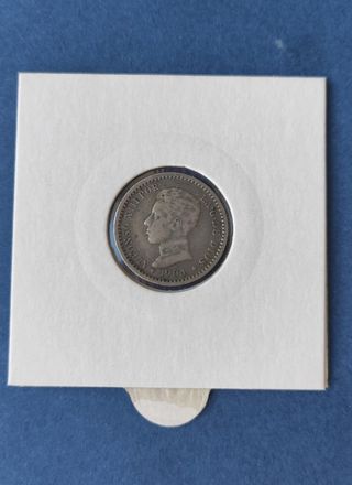 Lote 3 Monedas Plata 1 Peseta 50 Cént Alfonso XIII