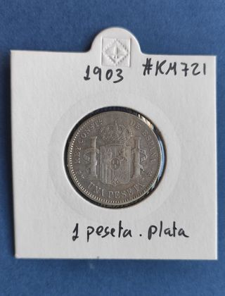 Lote 3 Monedas Plata 1 Peseta 50 Cént Alfonso XIII