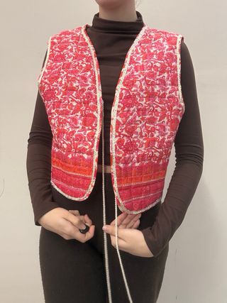 Chaleco corto estampado floral