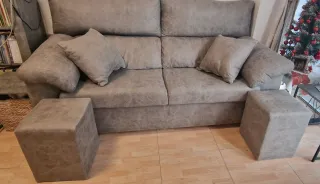 Sofá 2 plazas antimanchas gris