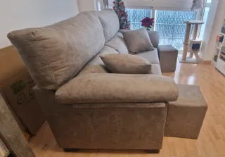 Sofá 2 plazas antimanchas gris