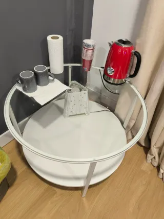 Mesa de centro redonda cristal y metal