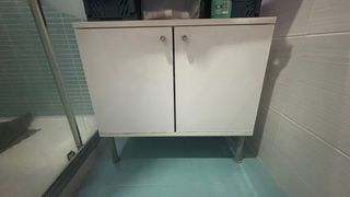 Mueble y espejo baño azul 44x58,5 y 60x80