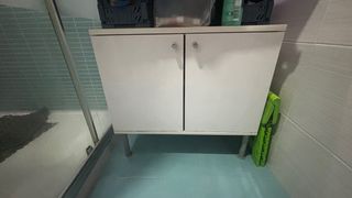 Mueble y espejo baño azul 44x58,5 y 60x80