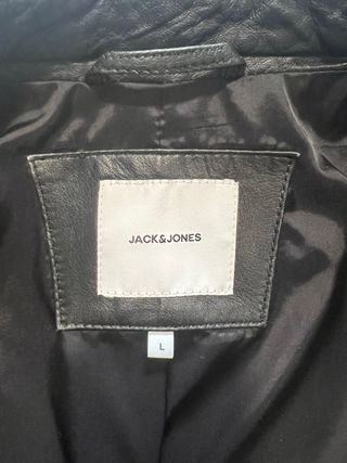 Chaqueta de cuero hombre negra