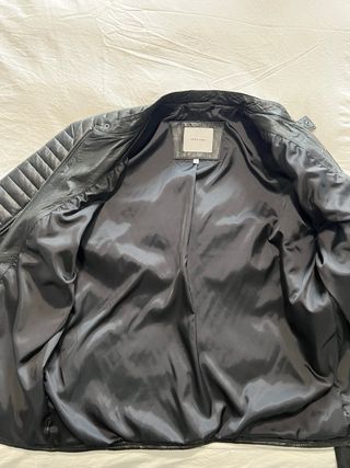 Chaqueta de cuero hombre negra