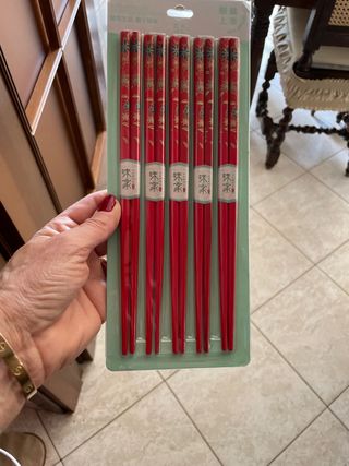 5 paia bacchette sushi rosse