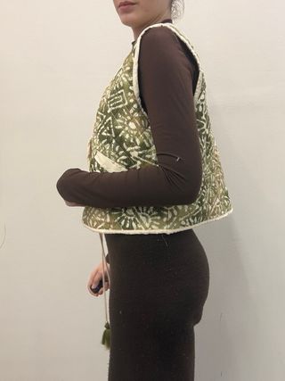 Chaleco corto estampado talla única