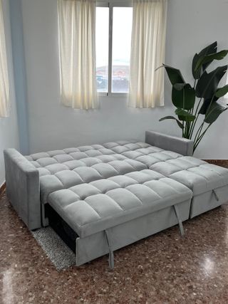 Sofá cama gris chaise longue - entrega gratis!