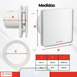 Extractor Baño Silencioso Diametro: 10cm 12W