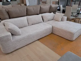 Sofá modular moderno de pana beige