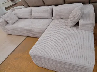 Sofá modular moderno de pana beige