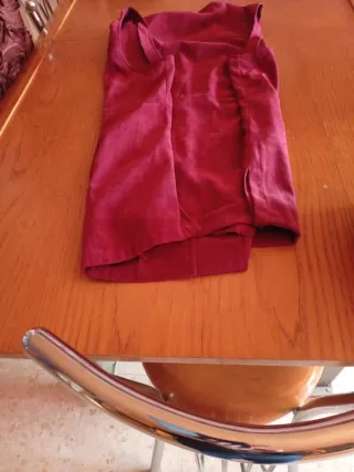 Vestido corto ante burdeos vintage