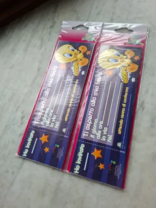 Inviti compleanno Looney Tunes Tweety (2 pz)