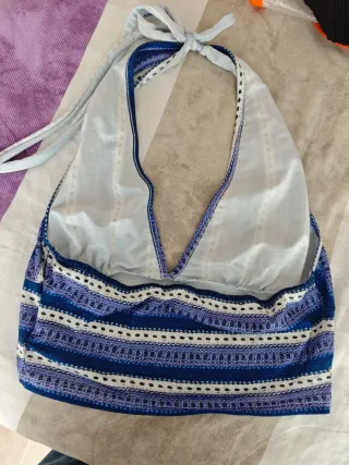 Top color azul camiseta tirantes