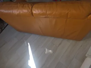 Sofá de piel marrón