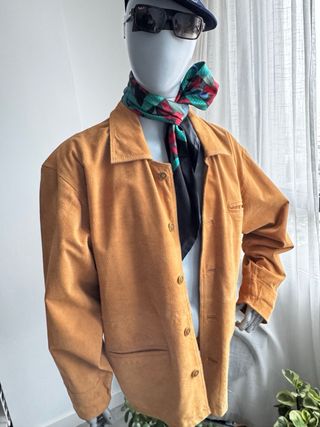 Chaqueta de ante marrón camel