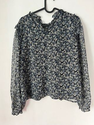 Blusa Brownie floral manga larga