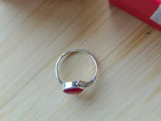 Anillo Plata 925 y Rubí Ajustable