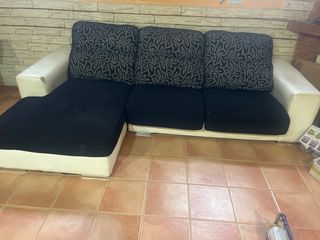 Sofá modular blanco y negro