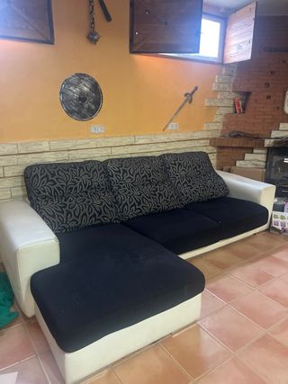 Sofá modular blanco y negro