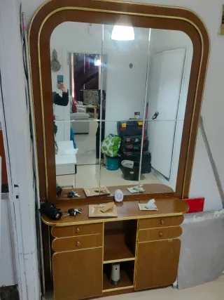 Mueble de entrada madera y cristal