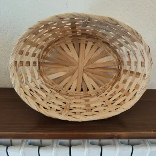 Coppia Cestini Vimini Beige e Marrone