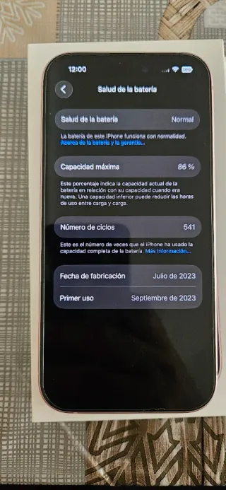 iPhone 15 Rosa 128GB - 86% Batería