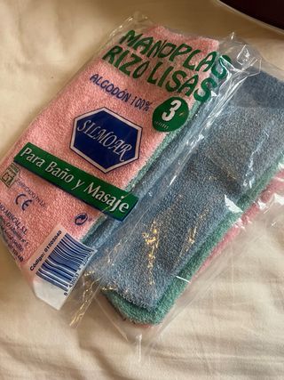 Manoplas para baño y masaje (3 und.) por paquete