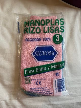 Manoplas para baño y masaje (3 und.) por paquete