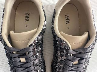 Zapatos Zara Lentejuelas Grises