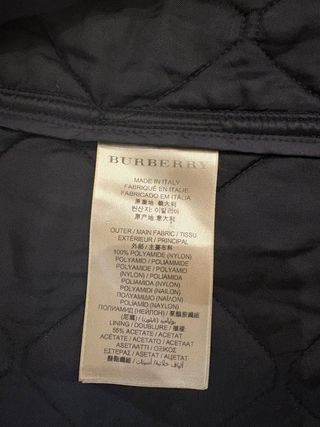 Giubbotto trapuntato Burberry uomo nero