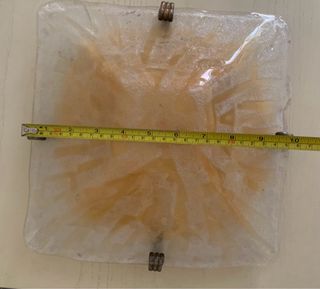 Plafoniera quadrata vetro decorato