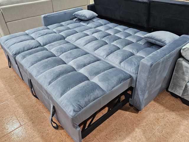 Sofá Cama Chaiselongue Gris Arcón