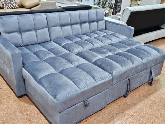 Sofá Cama Chaiselongue Gris Arcón