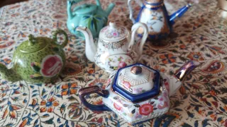 Lote 5 mini teiere decorative 6 cm