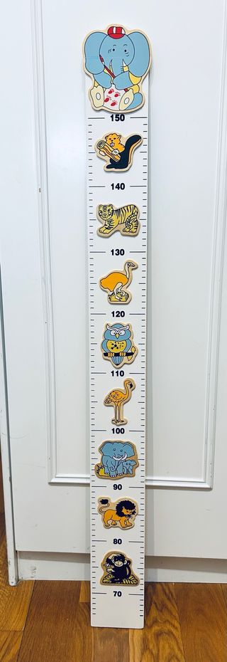 Medidor de altura infantil madera con animales