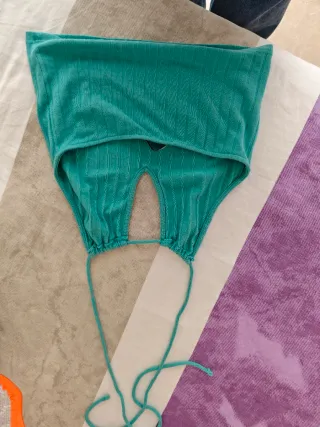 Top color azul mujer camiseta tirantes