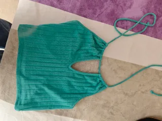 Top color azul mujer camiseta tirantes