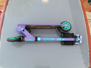 Patinete Plegable Morado y Turquesa