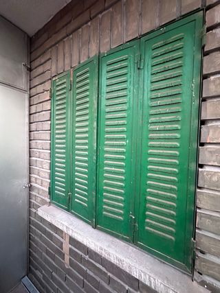 Contraventanas de hierro de lamas verdes