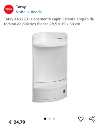 Estantería esquinera grande para ducha.