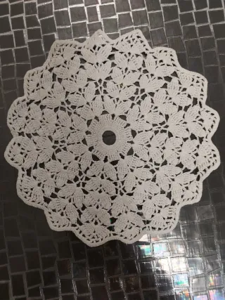 4 Tapetes Redondos Crochet Hechos a Mano