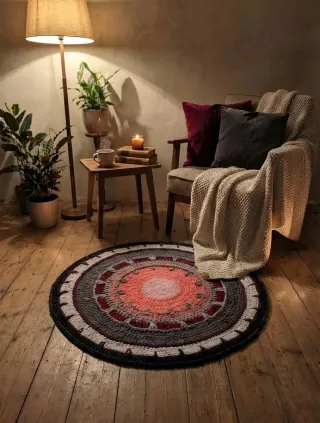 Alfombra ganchillo redonda 100cm